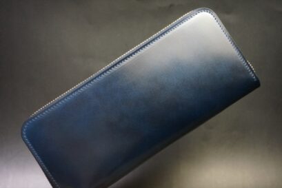 コードバン二つ折り財布（ロカド社/ネイビー色）｜塩原レザー