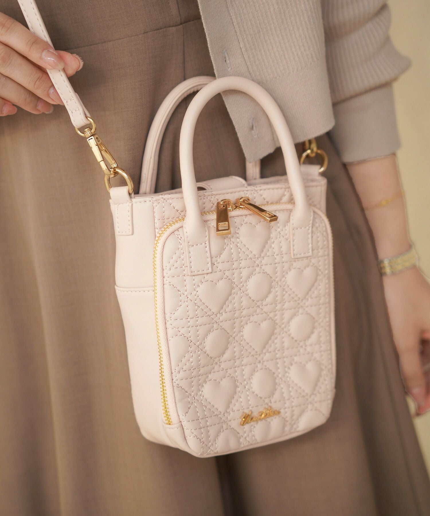 オリジナル ハートキルティング ミニ ショルダーバッグ le reve