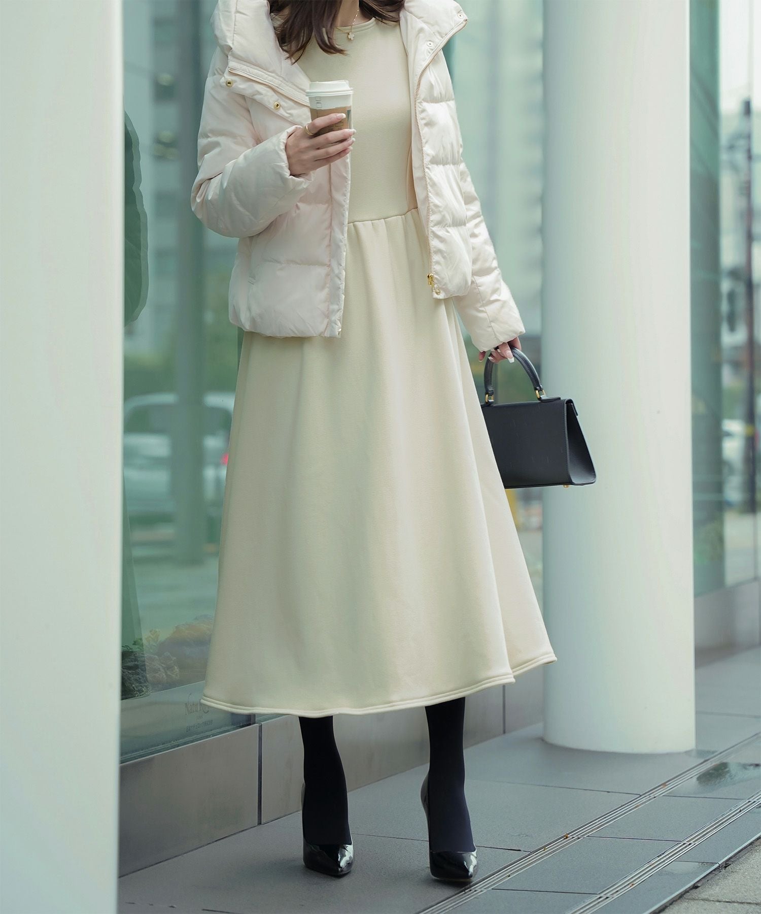 ボンバーヒート フィットアンドフレア ワンピース HUIT 全3色｜hit341