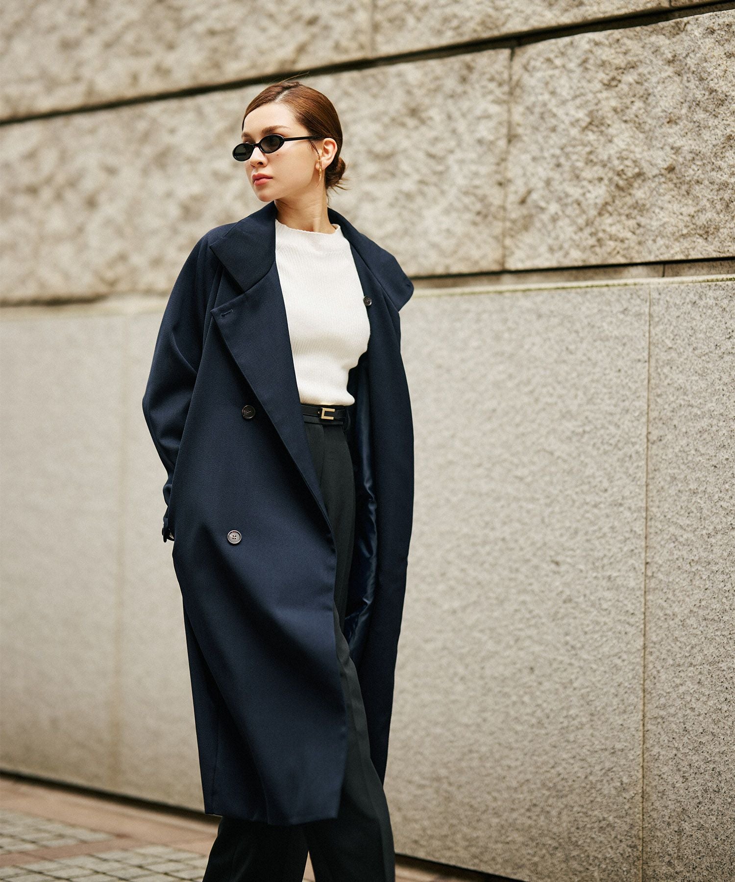 ユニセックス］ スタンドカラー コクーン コート KINO THE KEI 全2色