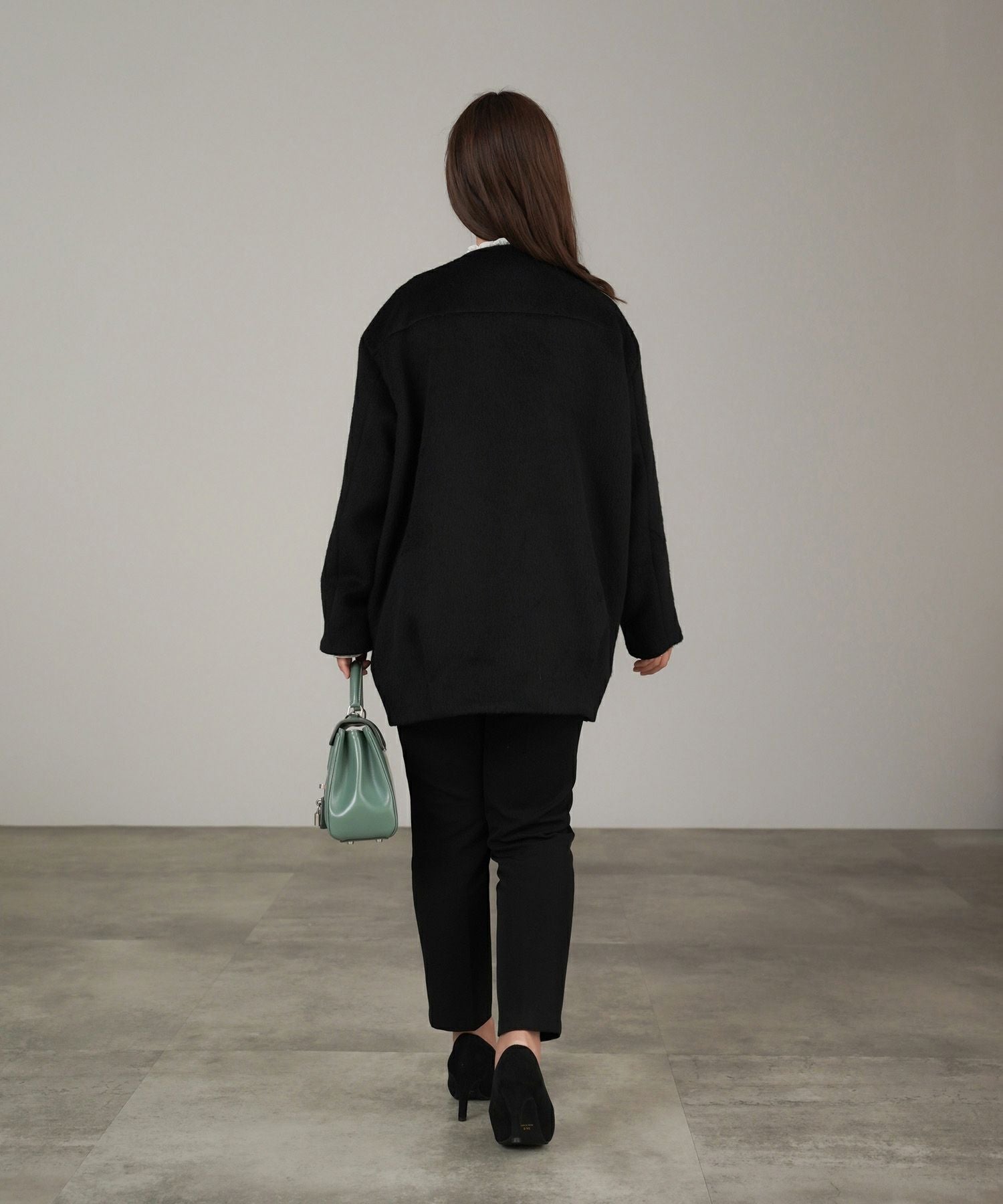 ポケット ファー ノーカラー コクーン コート lieulien×Chika 全3色