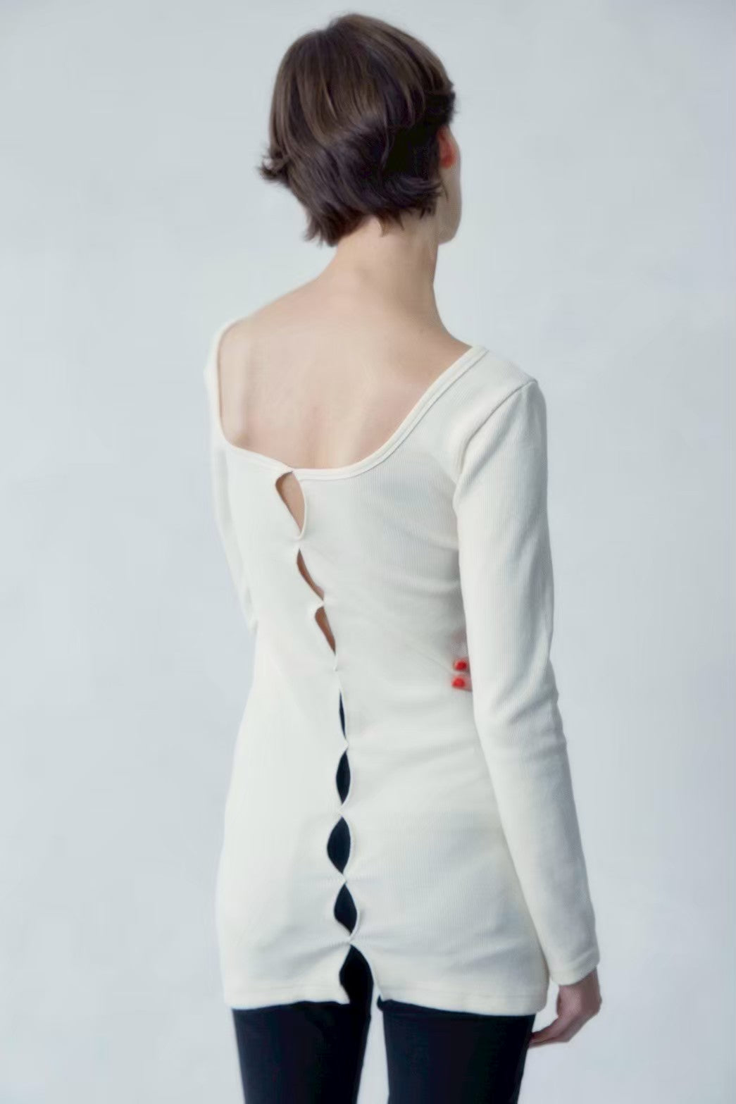 holed top b / WHITE – SHISHIKUI
