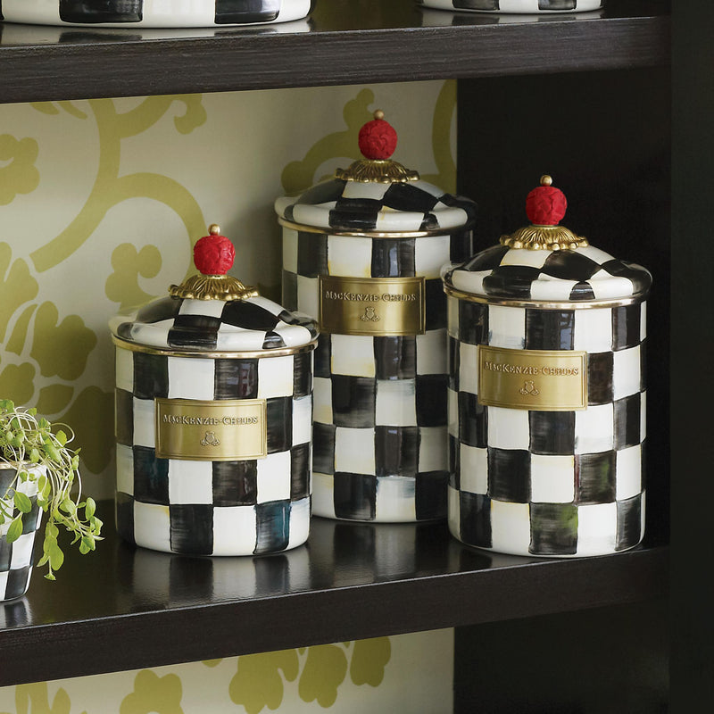 MacKenzie-Childs Courtly Check Enamel Canister - Large