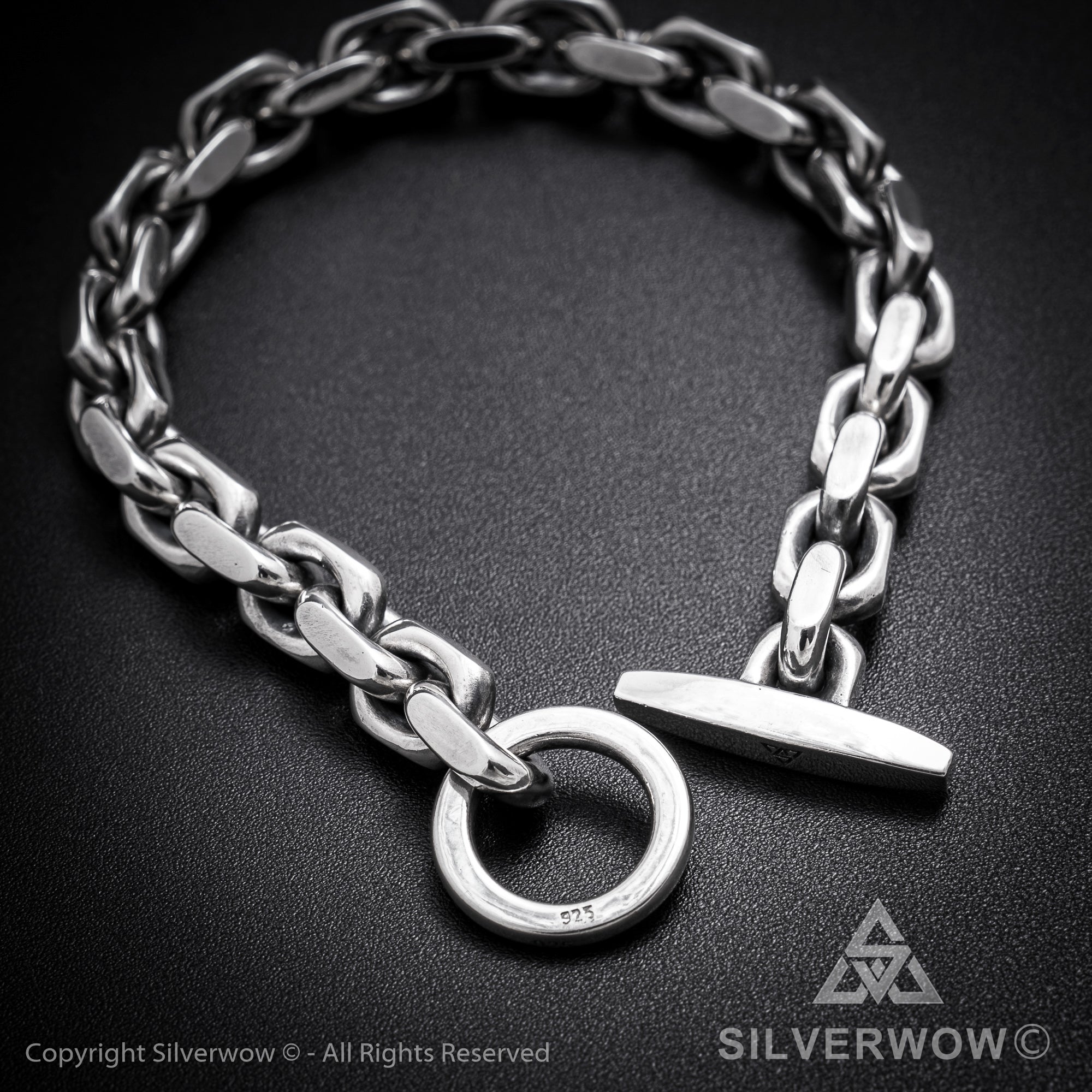 Men's Classic Silver Toggle Chain Bracelet | Silverwow.net