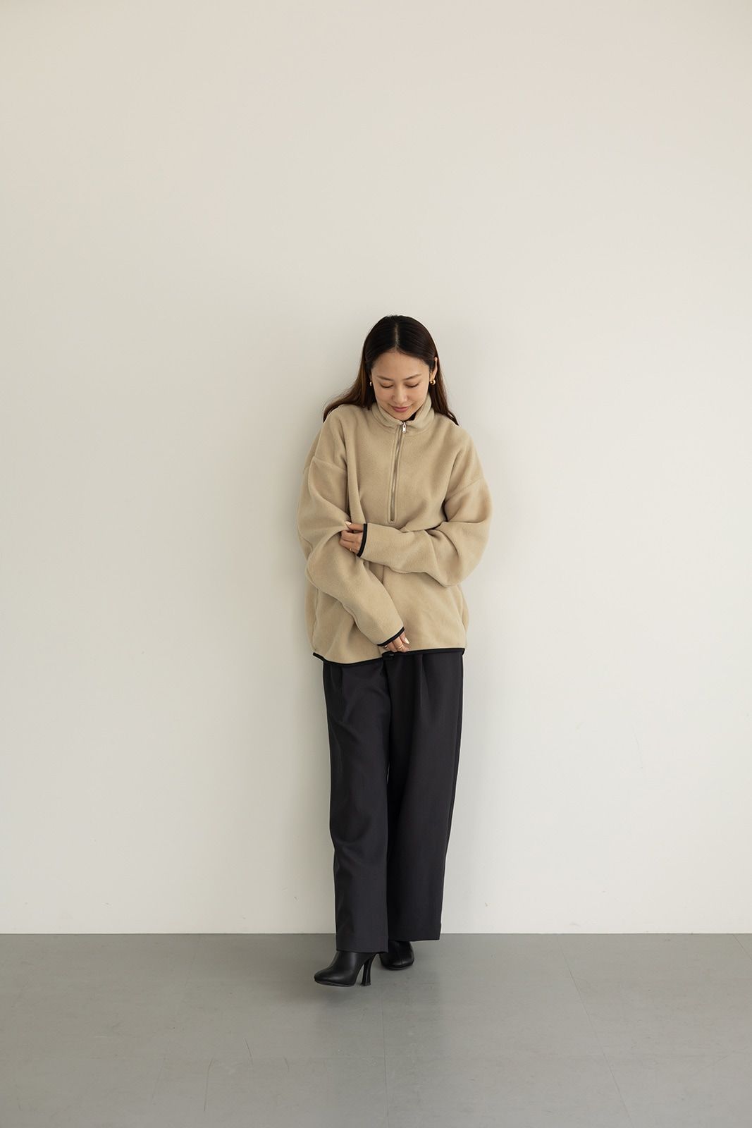 CAVEZA ROSSO - ハーフジップフリースプルオーバー (ベージュ) | Sir