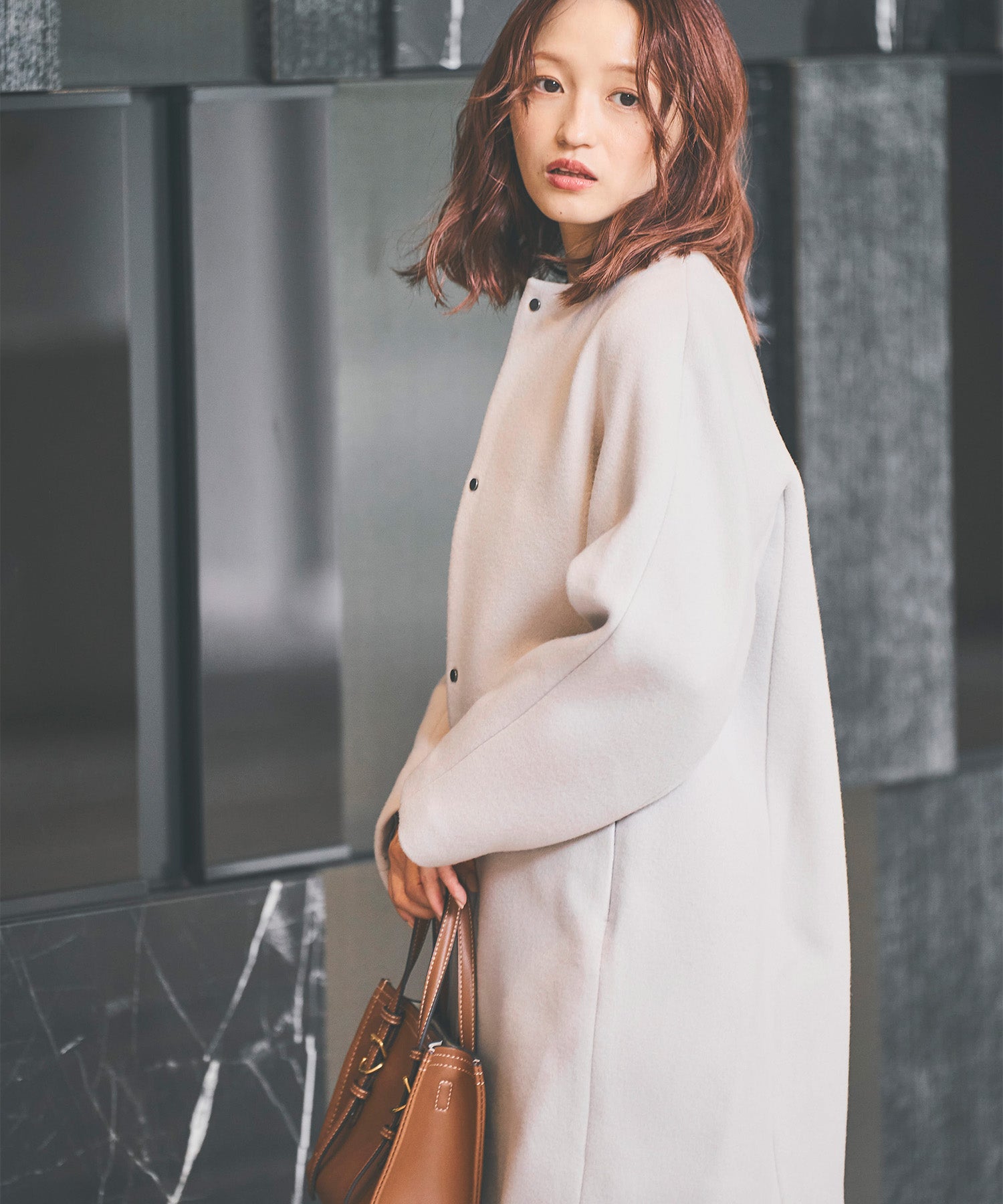 PECOLAMB】 ウールメルトンノーカラーコート – Sirin Online Store