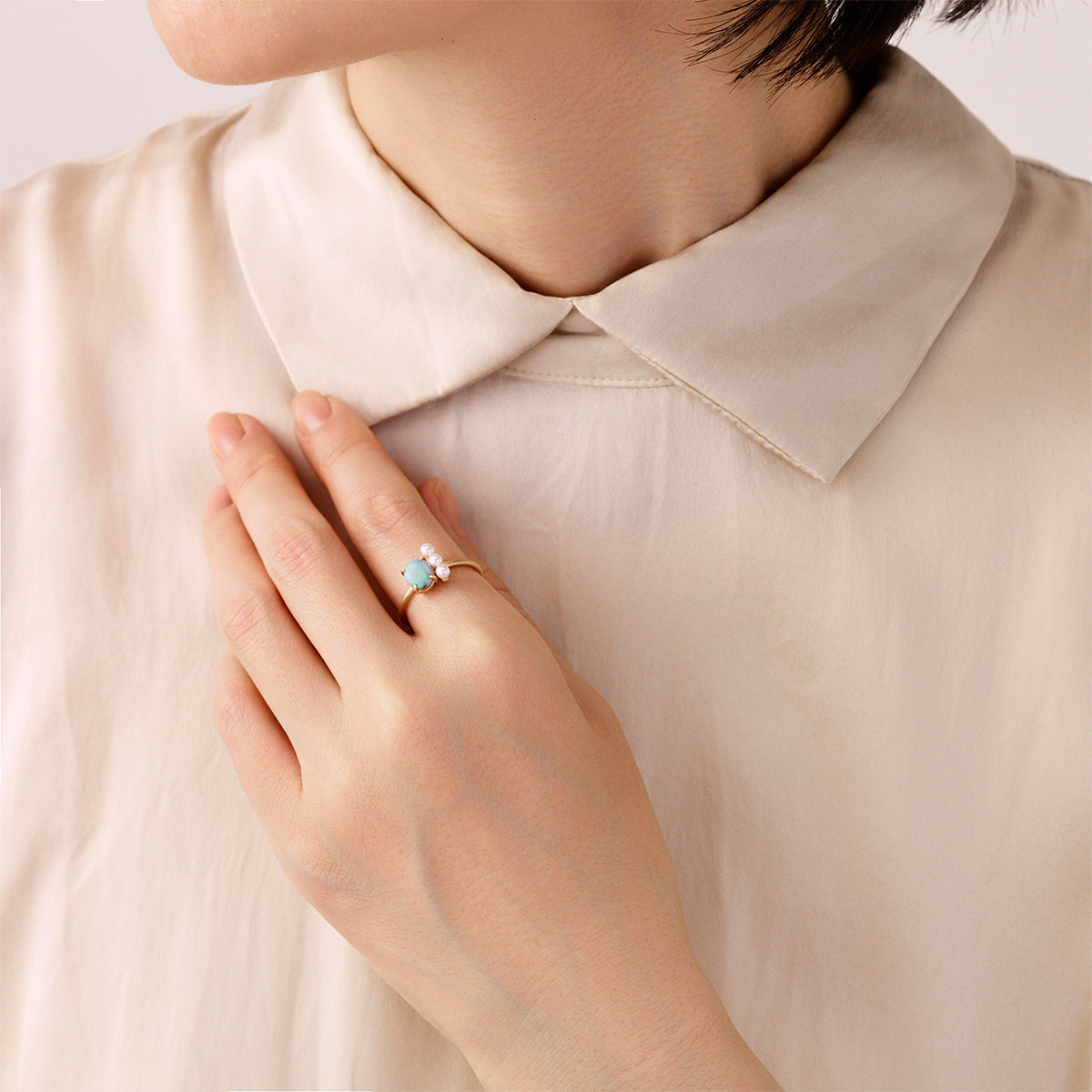 Little Joy】13号カラーストーンリング[K18]