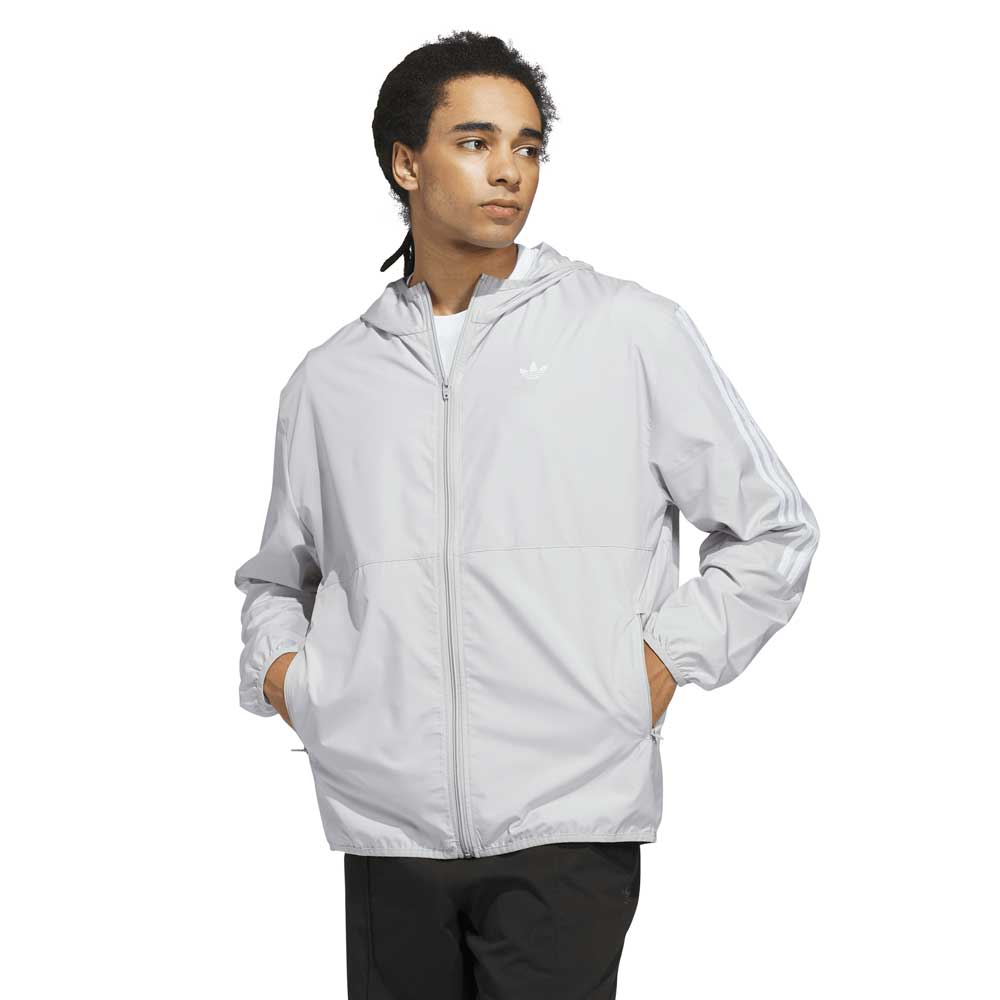 JX0267 Light Gray White Windbreaker Adidas Skateboarding
