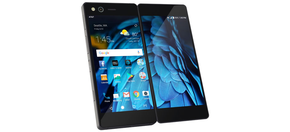 ZTE、ダブル5.2型液晶搭載で6.75インチになる折り畳み変態端末「AXON M