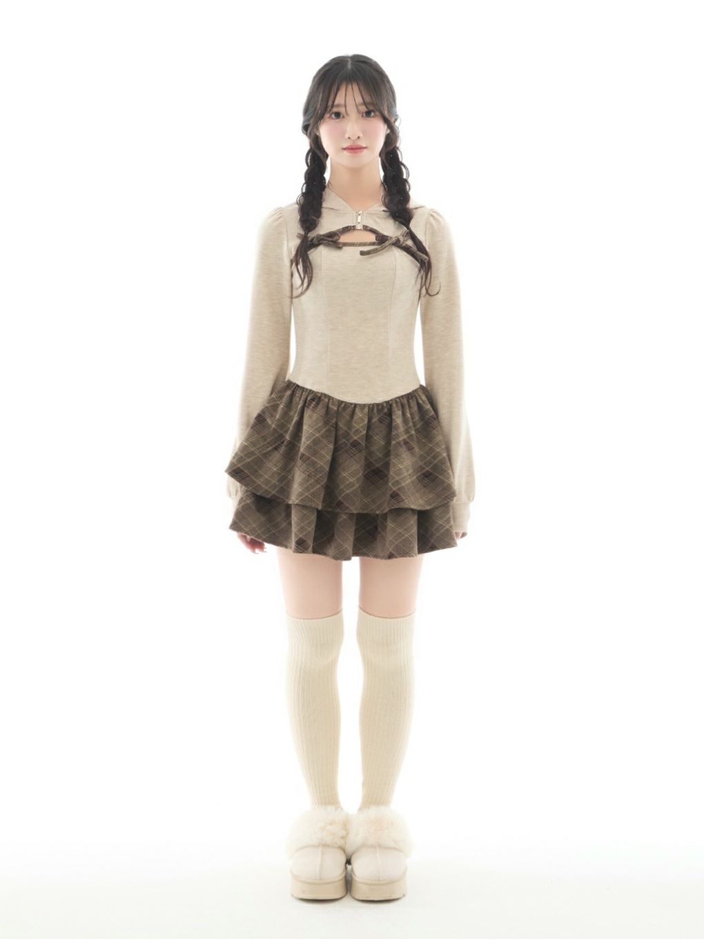 BUBBLES】チェックパーカーワンピース | sparkling mall online store
