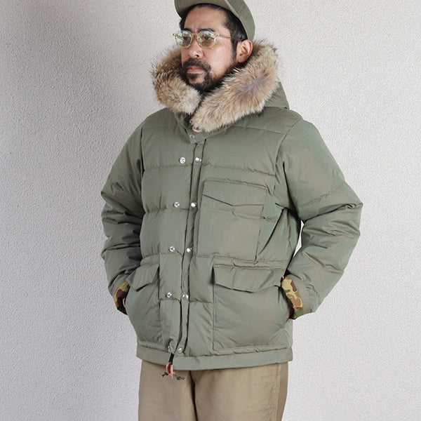 SASQUATCH DOWN JACKET / YARN-DYED KHAKI GREEN — SPEEDWAY