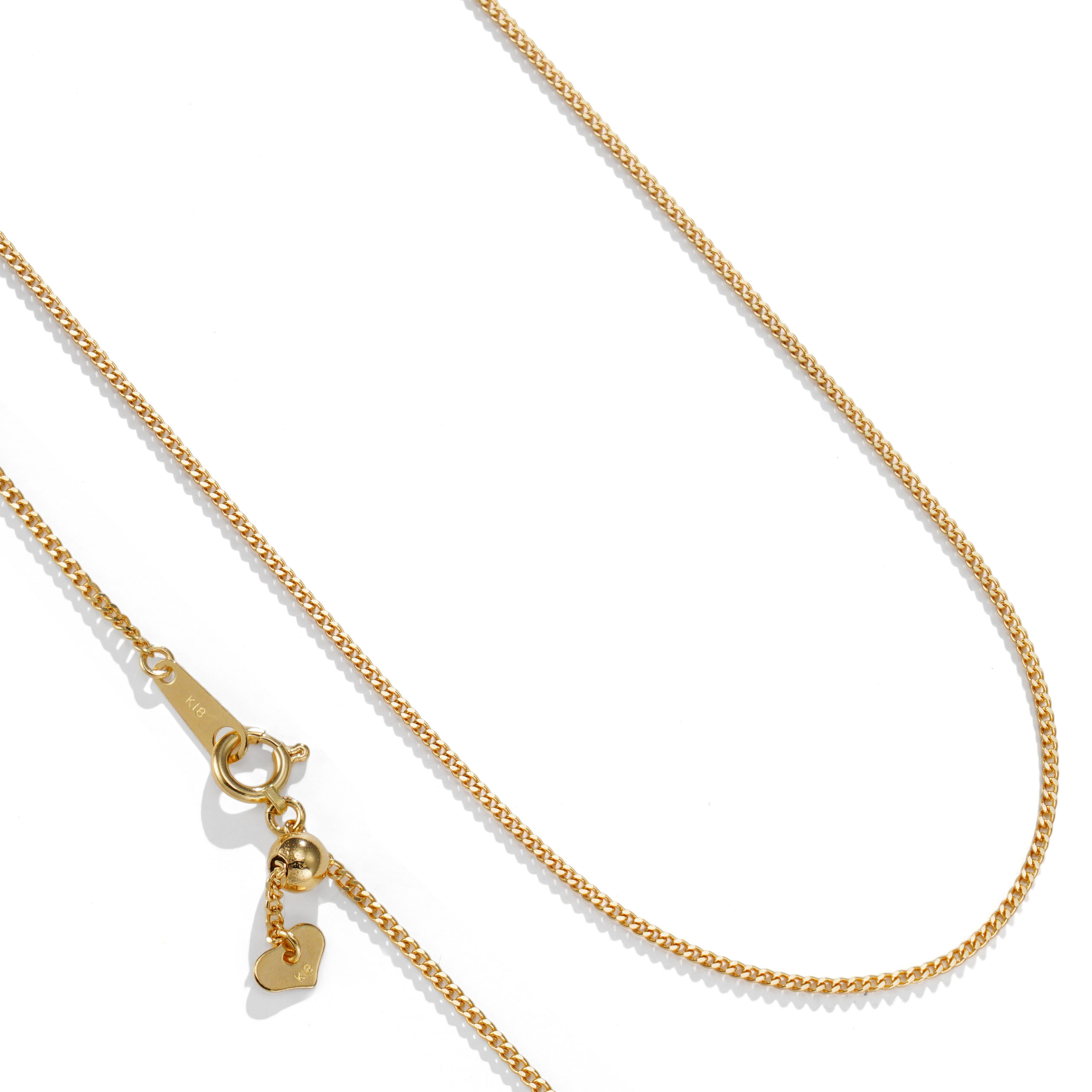 K18 18金 喜平ネックレス 2面シングル 1.2mm幅 3g 50cm 引輪 フリー