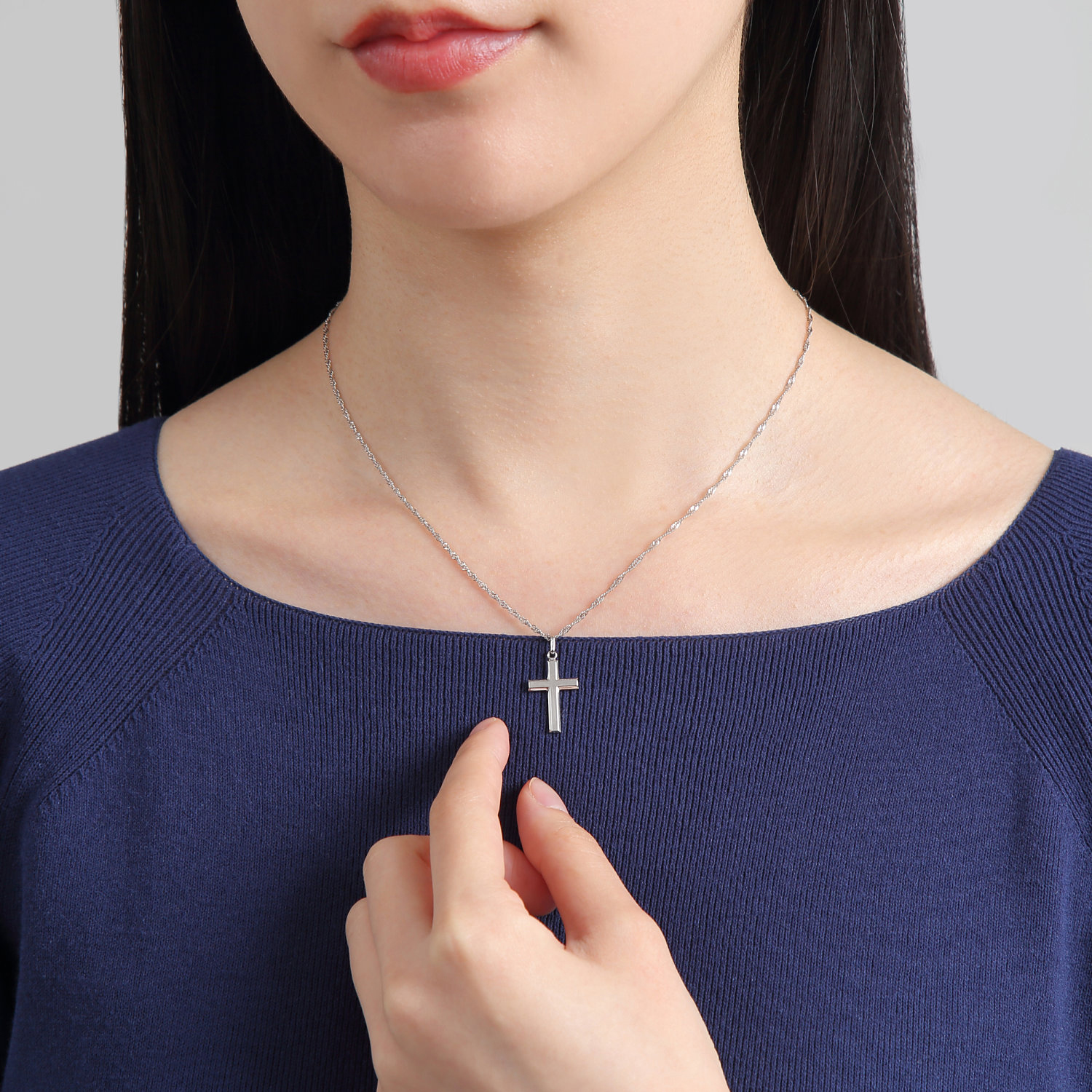 Pt850 プラチナ リトル クロス ペンダント トップ | SPERANZA