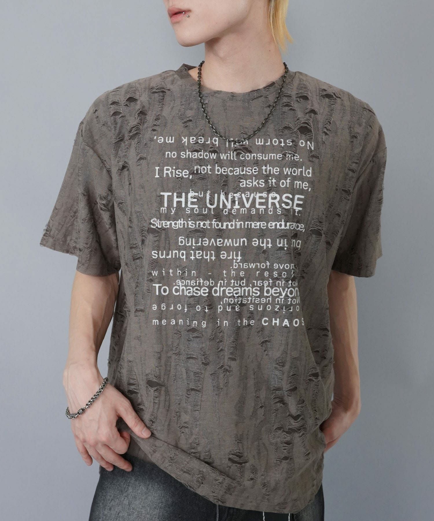 86%OFF】グランジダメージTシャツカットソー/メッセージロゴ | SPINNS