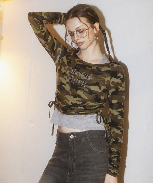 ラインストーンロゴアンサンブルトップス｜SPIRALGIRL スパイラル