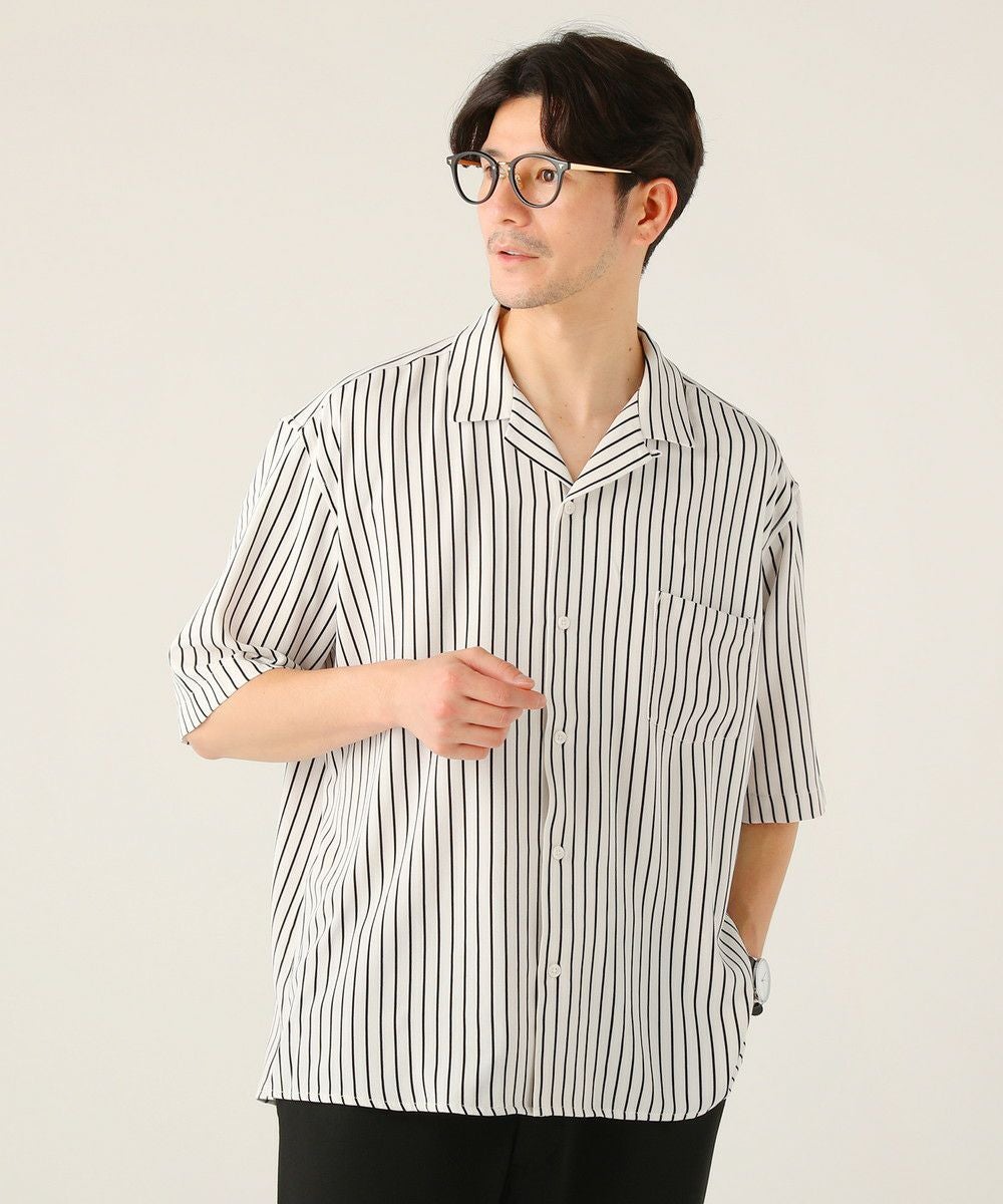 レトロプリント/ストライプ半袖オープンカラーシャツ | 【公式】SPU