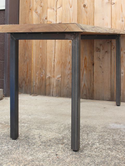 ≪鉄脚≫【固定式 デスク II型 /□40mm/黒皮仕様 アイアン/ビス付/2脚1