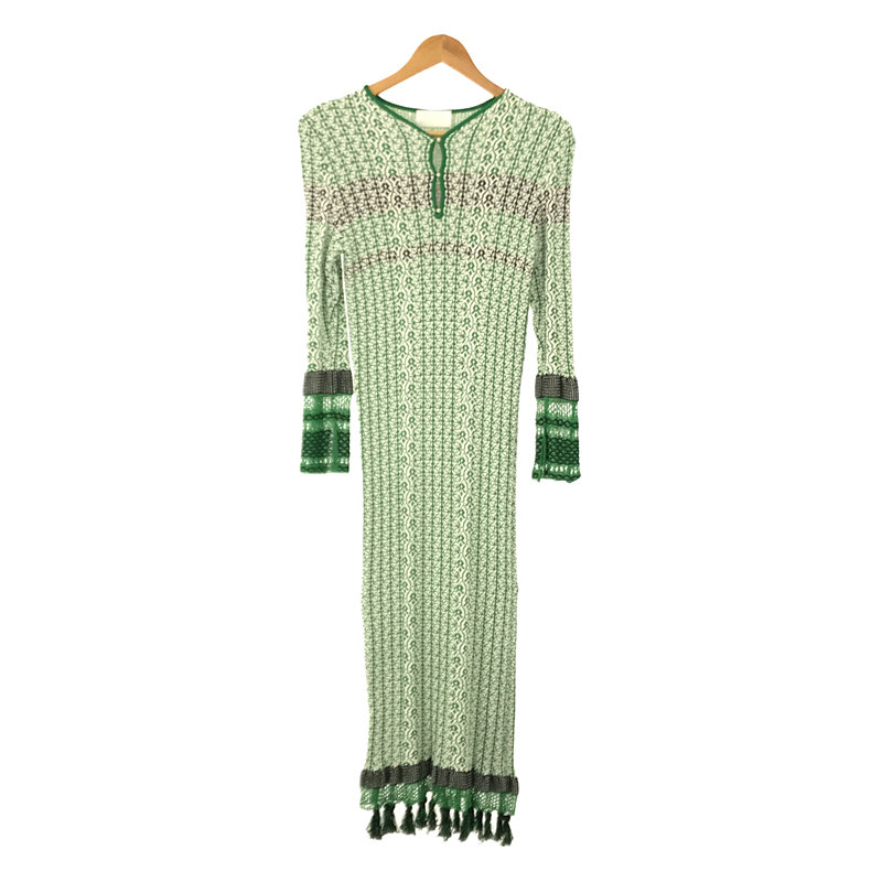 Rib Jacquard Pedicel Knit Dress リブ ジャガード ニット ドレス