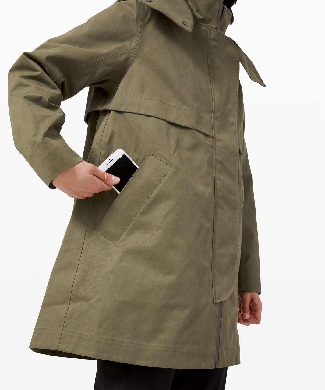 Lululemon Rain Shaker Trench - Fatigue Green - lulu fanatics