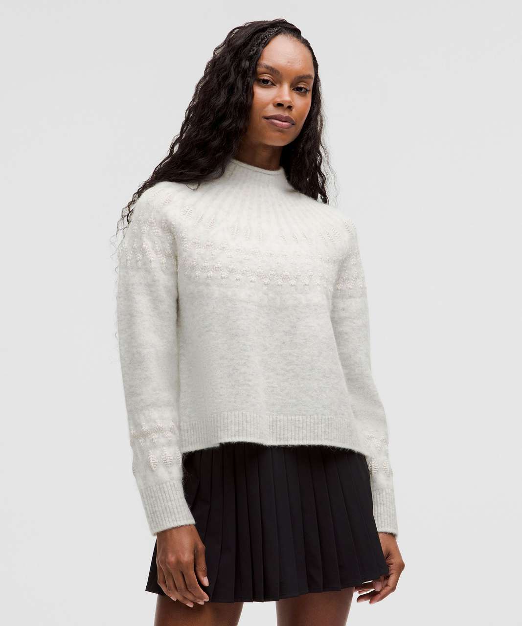 Lululemon Fair Isle Relaxed-Fit Sweater - Light Vapor / Soft Ivory