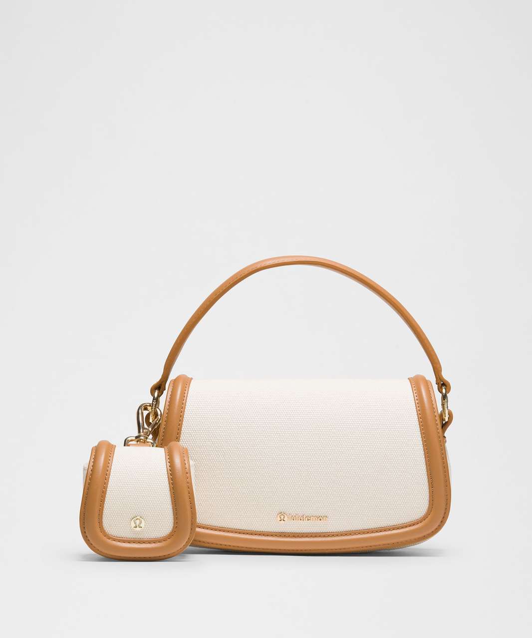 Lululemon Canvas Mini Bag - Natural / Chestnut Brown - lulu fanatics