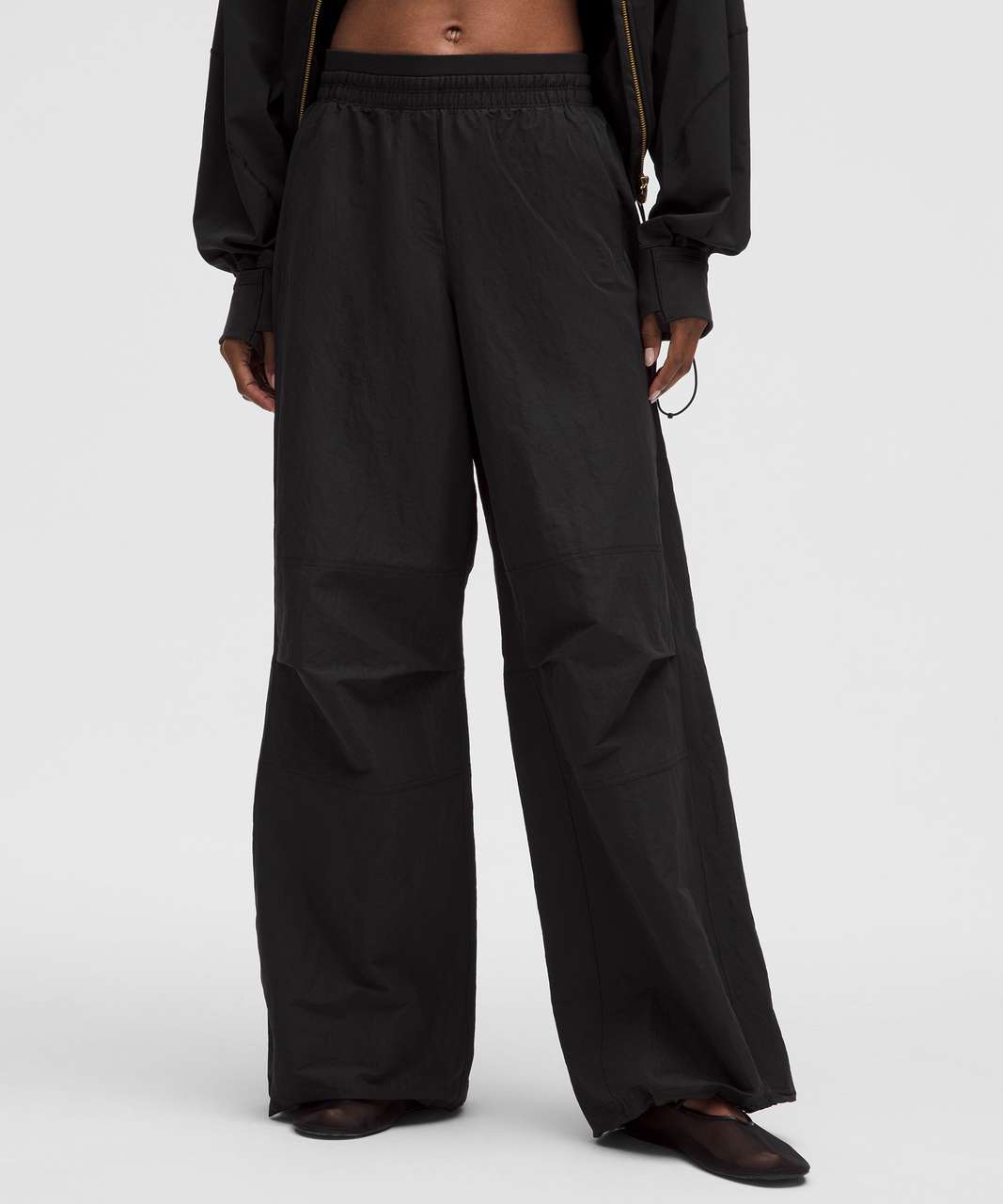 Lululemon Crinkle Nylon Relaxed Parachute Pant - Black - lulu fanatics