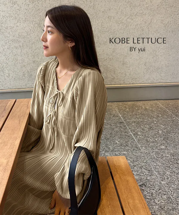 yuiさんコラボ ]前後2way長袖プリーツワンピース [E3536] | 3/12(木)12