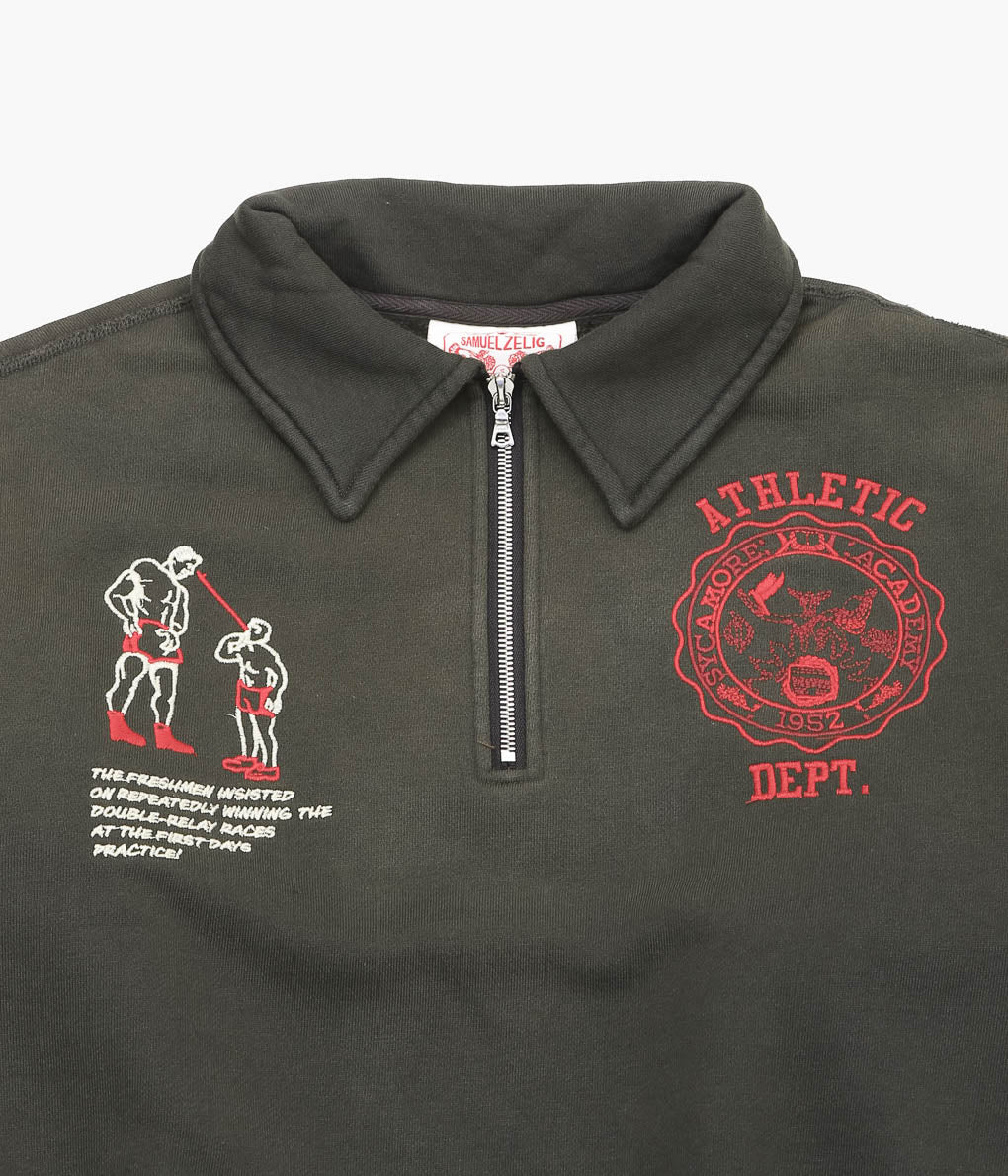 SAMUEL ZELIG ''VARSITY 1/4 ZIP'' (FADED BLACK) – THE STORE BY MAIDENS