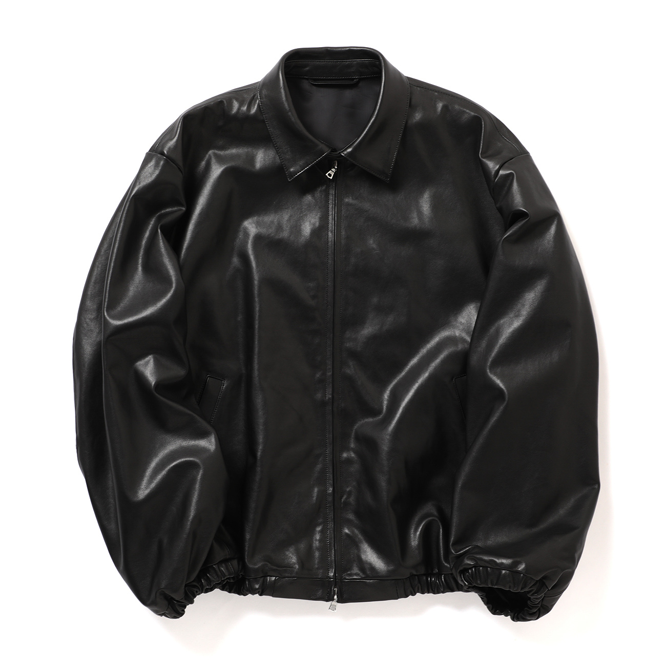 ssstein / シュタイン | LAMBS LEATHER LIGHT ZIP JACKET - Black