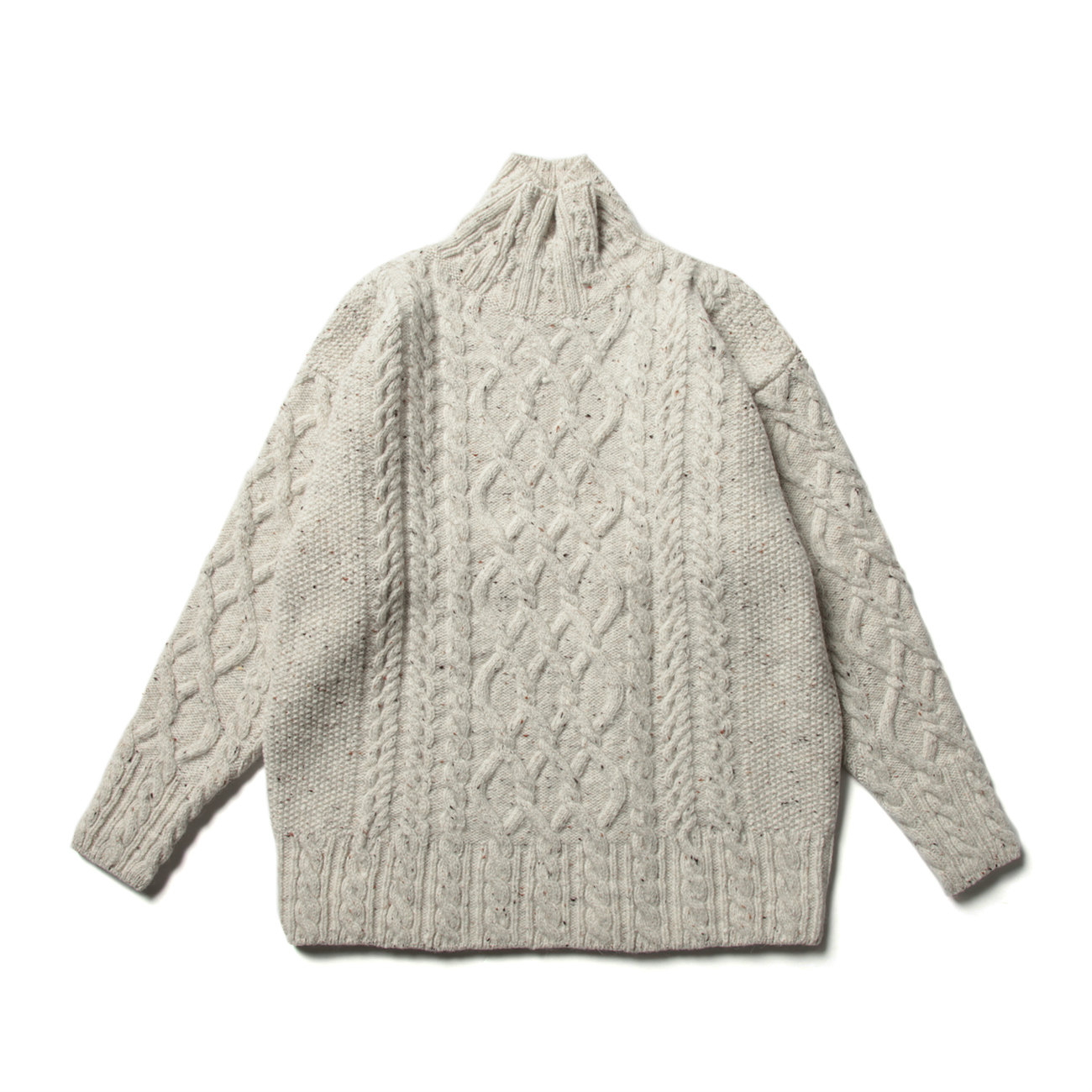 AURALEE / オーラリー | WOOL BABY ALPACA NEPPED CABLE KNIT TURTLE
