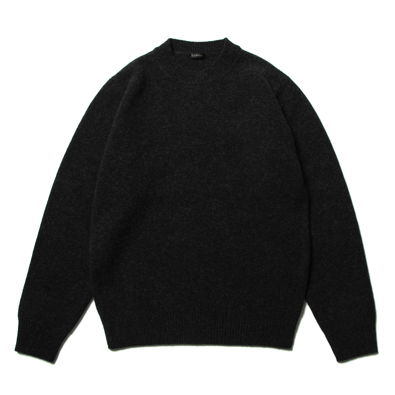 COMOLI / コモリ | ラムズウール クルーネックニット - Charcoal