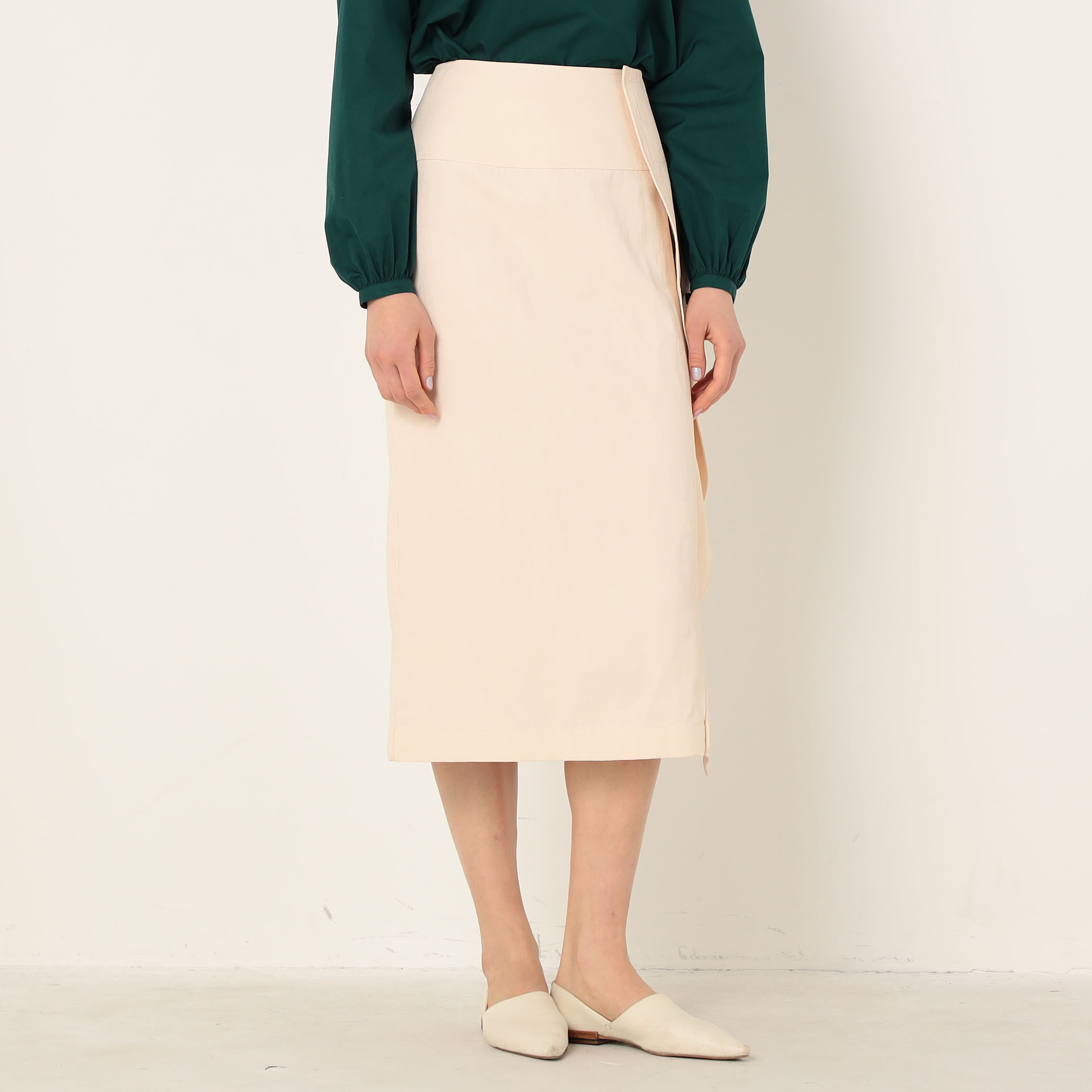 □□□ JIL SANDER リネン ミディタイトスカート｜トゥモローランド