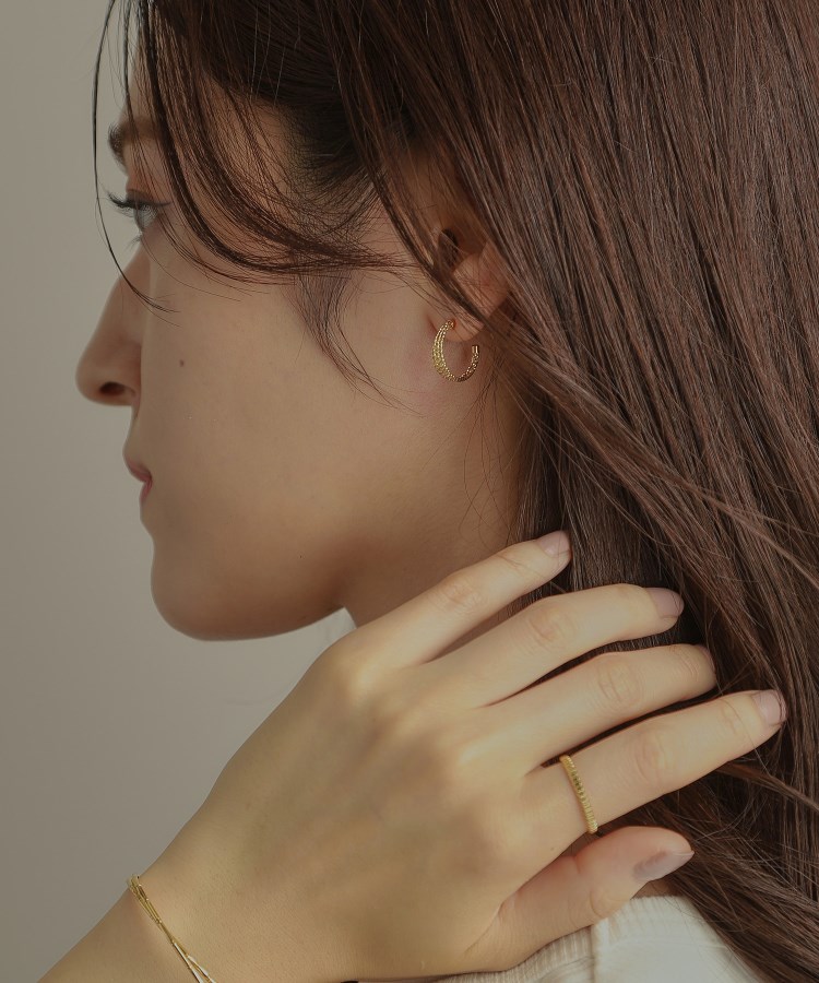 K18ミラーカット7連 フープピアス（ピアス） | COCOSHNIK（ココシュ