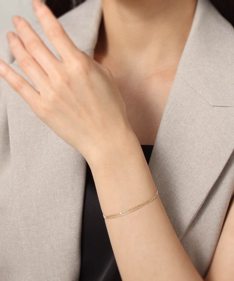 K10カットボールチェーン3連 ブレスレット（ブレスレット・バングル