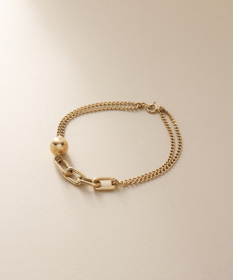 K10中空ボールキヘイミックスチェーン ブレスレット（ブレスレット