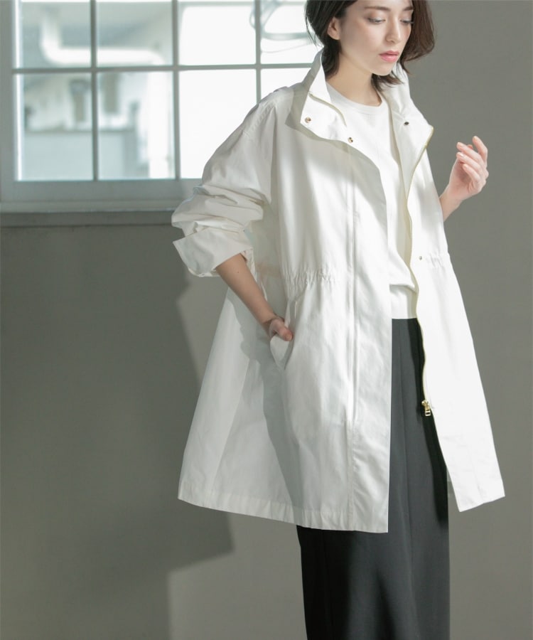 CLASSY掲載》ミドルスタンドコート【洗濯機洗い可】（スタンドカラー