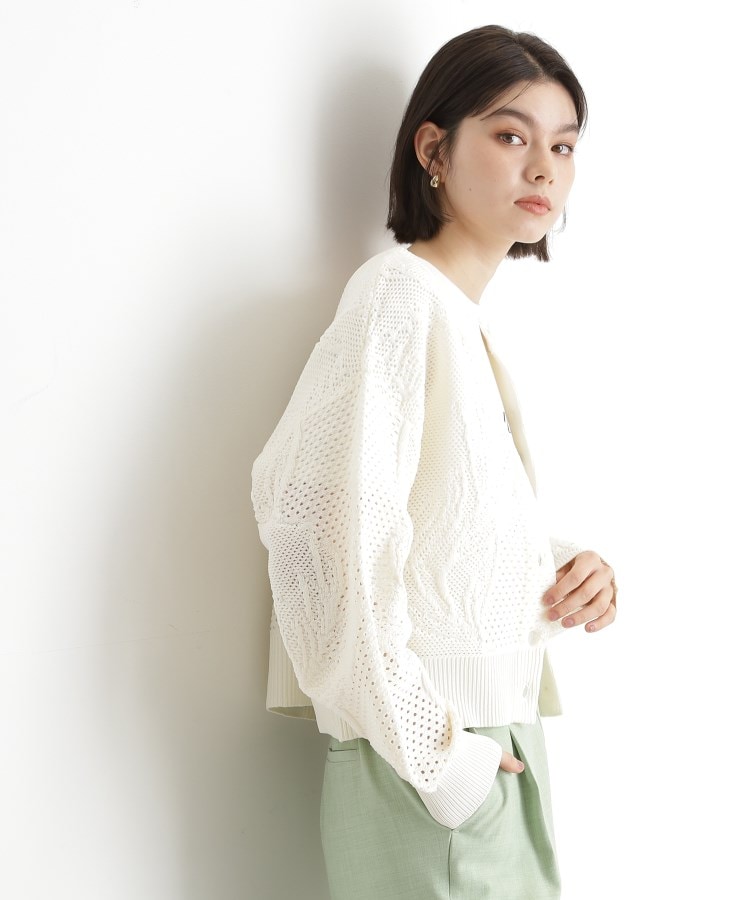 レース編みカーディガン【前後2WAY】（ニット/セーター） | THE SHOP