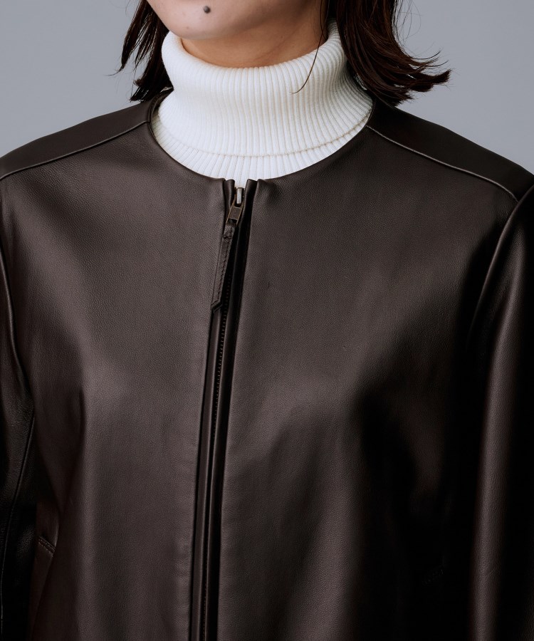 着丈短め/柔らかな質感】ラムレザージャケット（ライダースジャケット