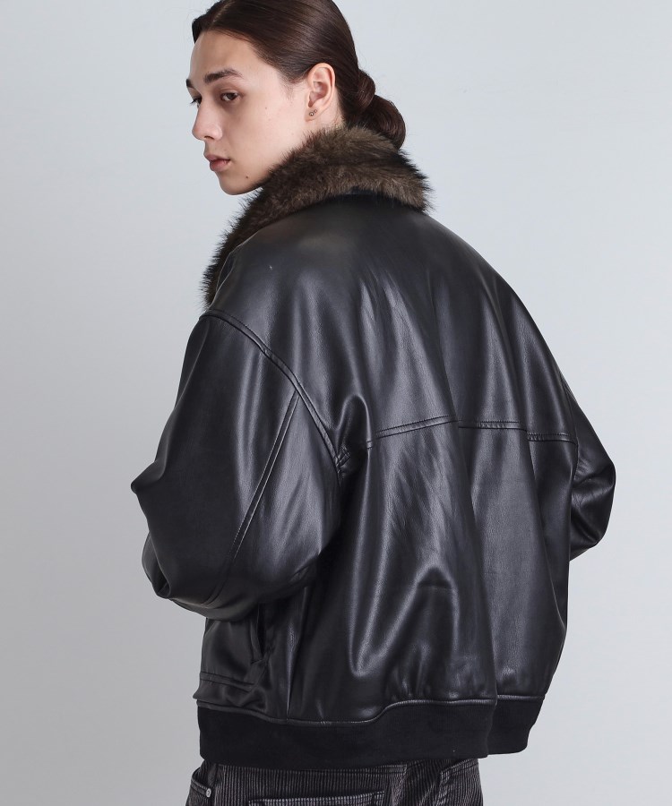 ヴィンテージライク衿フェイクファーブルゾン（ブルゾン/ジャンバー