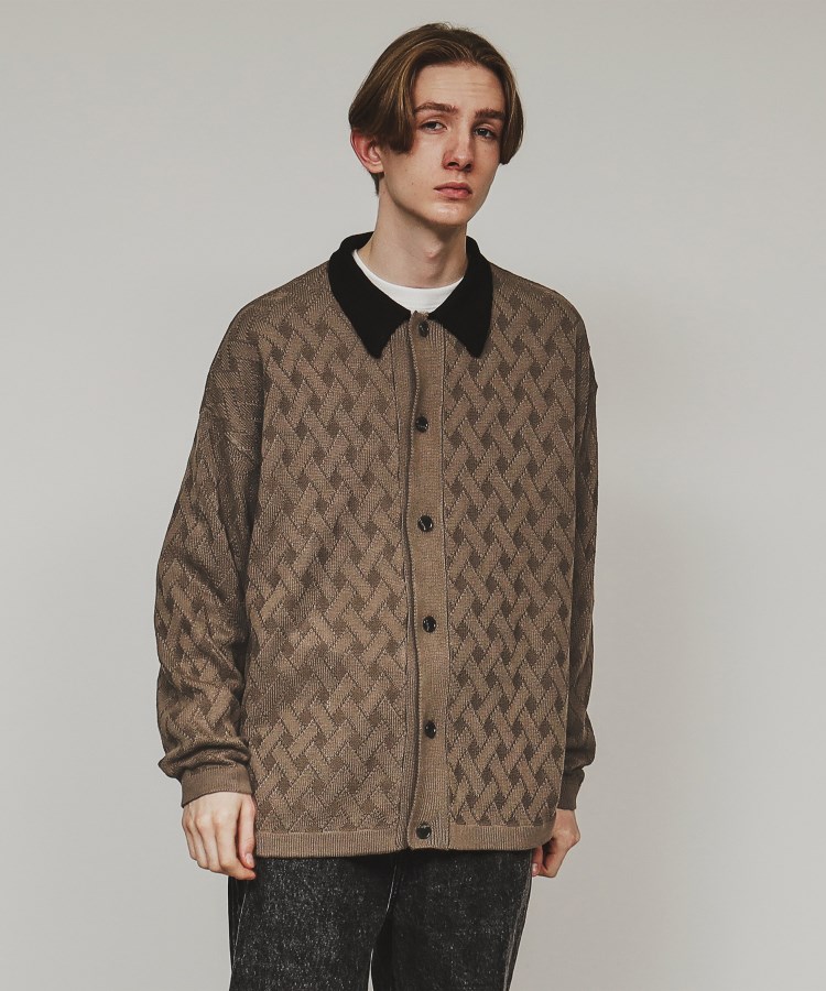 衿付きニットカーディガン（カーディガン/ボレロ） | tk.TAKEO KIKUCHI