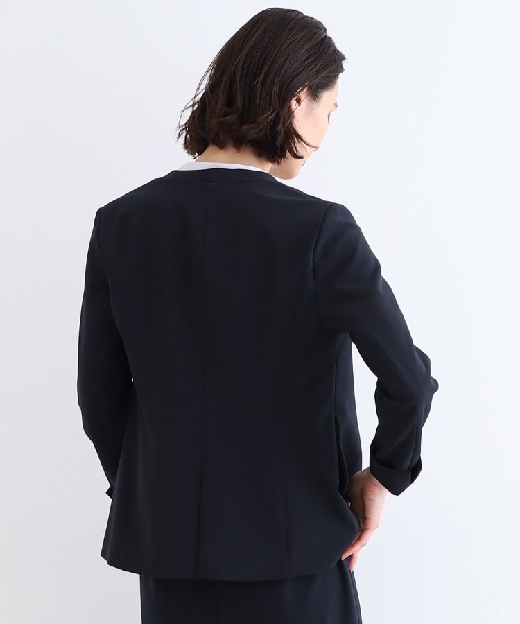 定番スーツ/洗える/UVケア】ストレッチノーカラージャケット