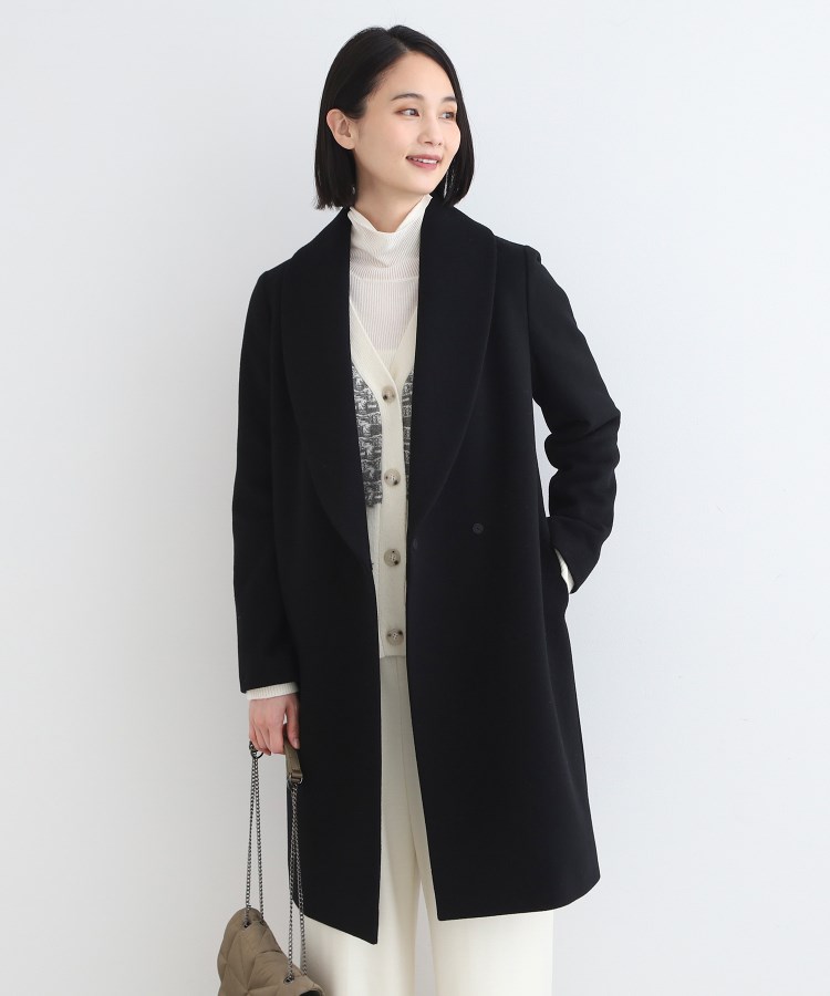 WEB限定／ウール】ショールカラーロングコート（チェスターコート