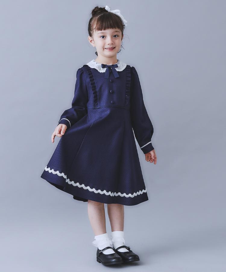 120-130】ネイビーフォーマルワンピース/入園・卒園・入学（ミドル