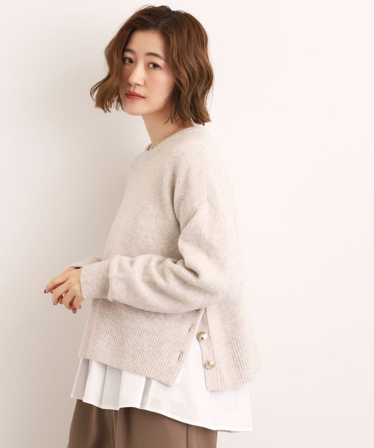 洗える】レイヤードにもおすすめ！サイド釦ニット（ニット/セーター