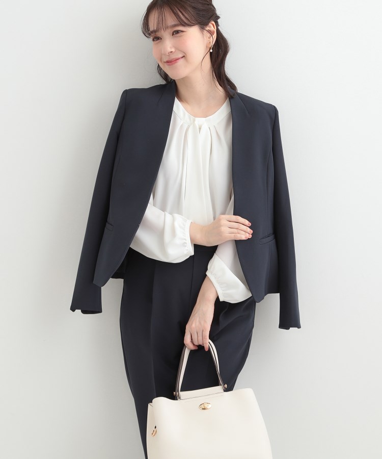 3点スーツセット/洗濯機可】時短で好印象 セットアップ+ブラウス（ノー