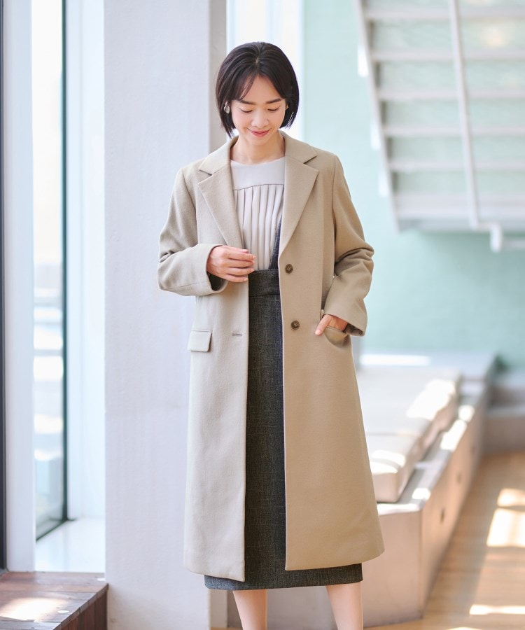 S～LL／静電気抑制】【名品】ロング丈シングルチェスターコート