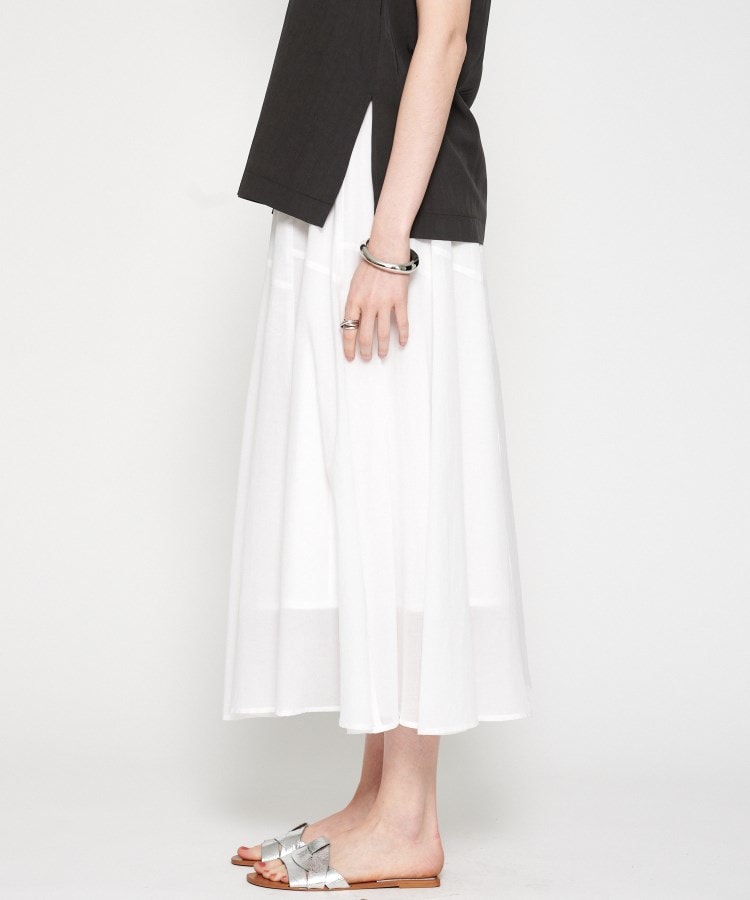 手洗い可】コットンシアーフレアスカート（マキシ・ロングスカート