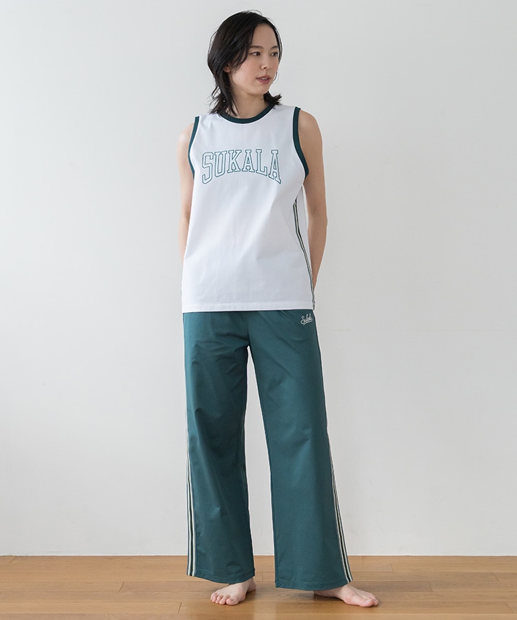 SUKALA】ラインBigタンクトップ(M・Lサイズ スモークオレンジ