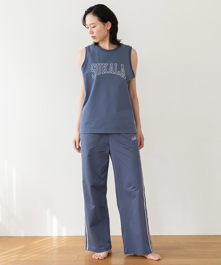 SUKALA】ラインBigタンクトップ(M・Lサイズ スモークオレンジ