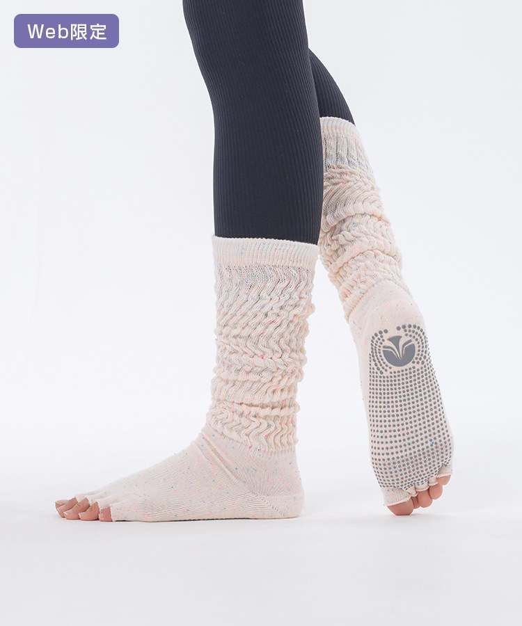 SUKALA】ネップラインピラティスソックス(S-Mサイズ アイボリー